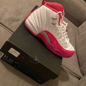 White and pink Air Jordan 12 retro GG size 7.5